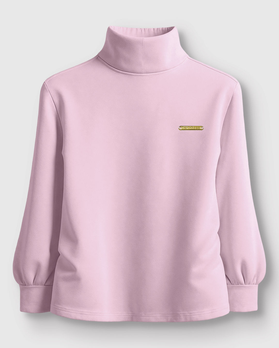 Blusa Menina Gola Alta Em Malha Algodão - Carinhoso