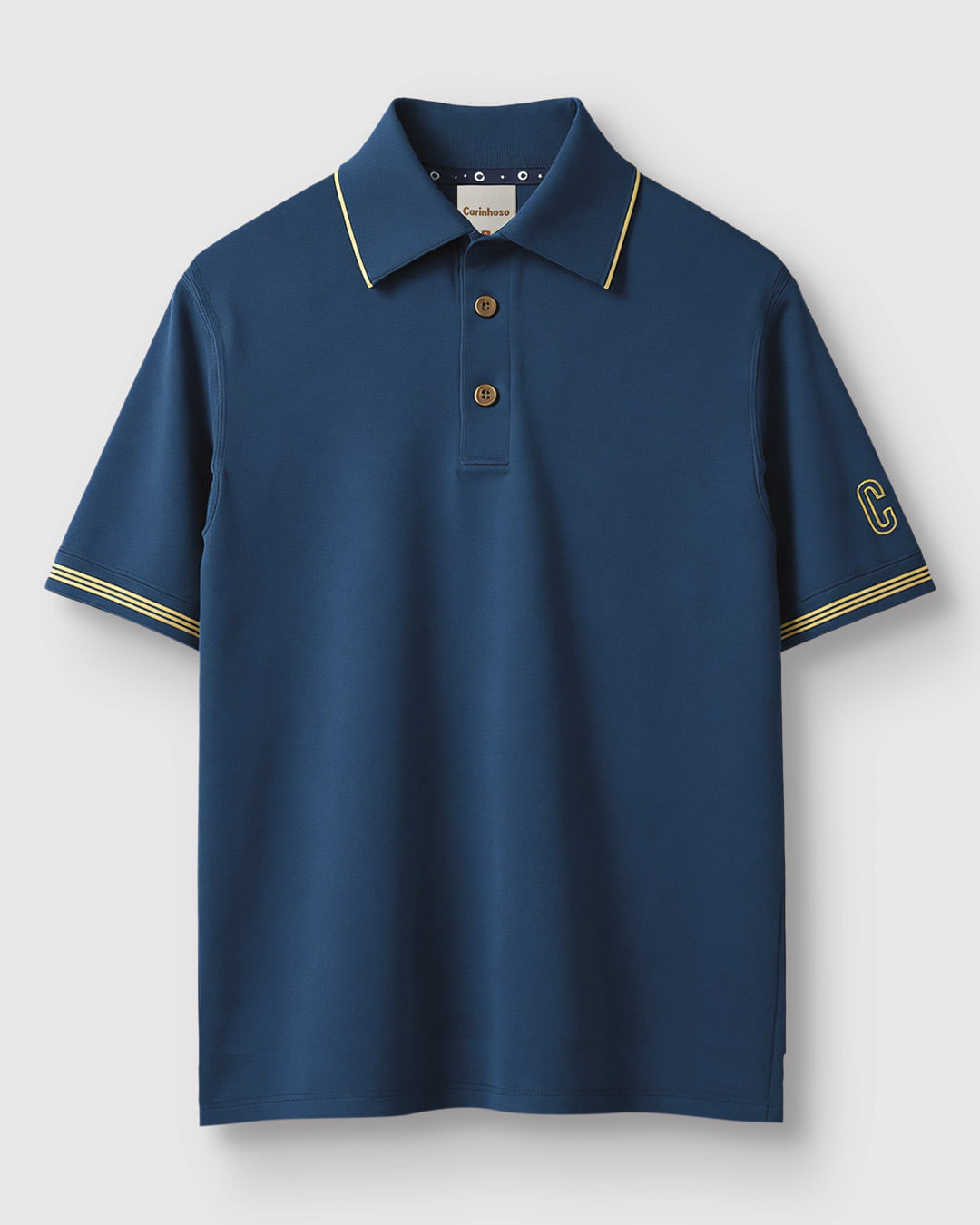 Camisa Polo Menino Bordado Na Manga Em Malha Algodão - Carinhoso
