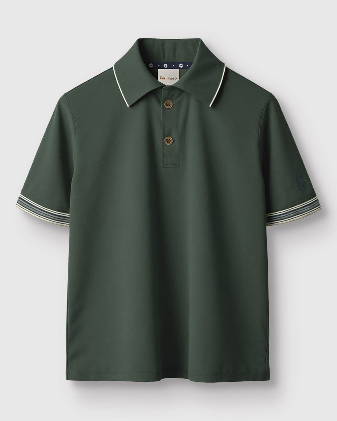 Camisa Polo Menino Bordado Na Manga Em Malha Algodão - Carinhoso
