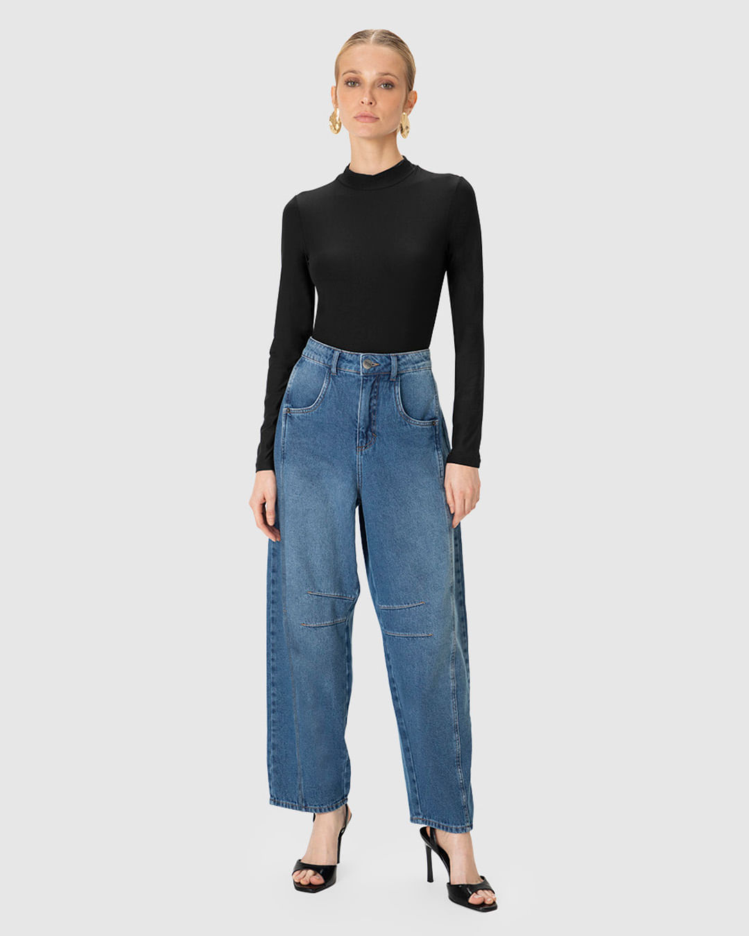 Body Feminino Gola Alta Manga Longa Em Malha Conforto Dry - ENFIM