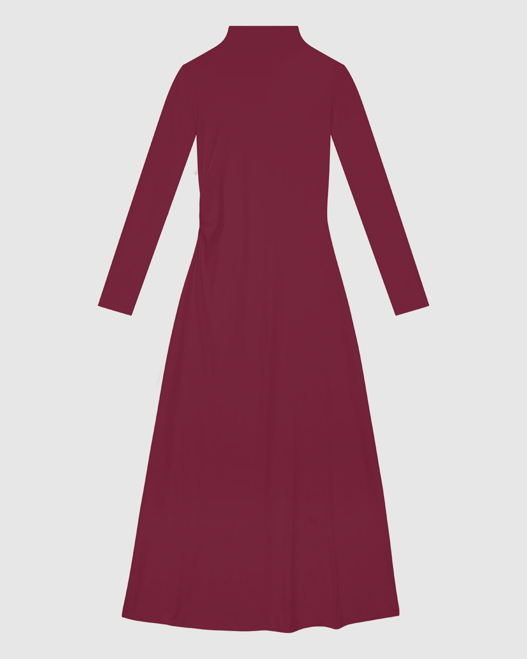 Vestido Midi Feminino Justo Gola Alta Manga Longa Em Malha Conforto Dry - ENFIM