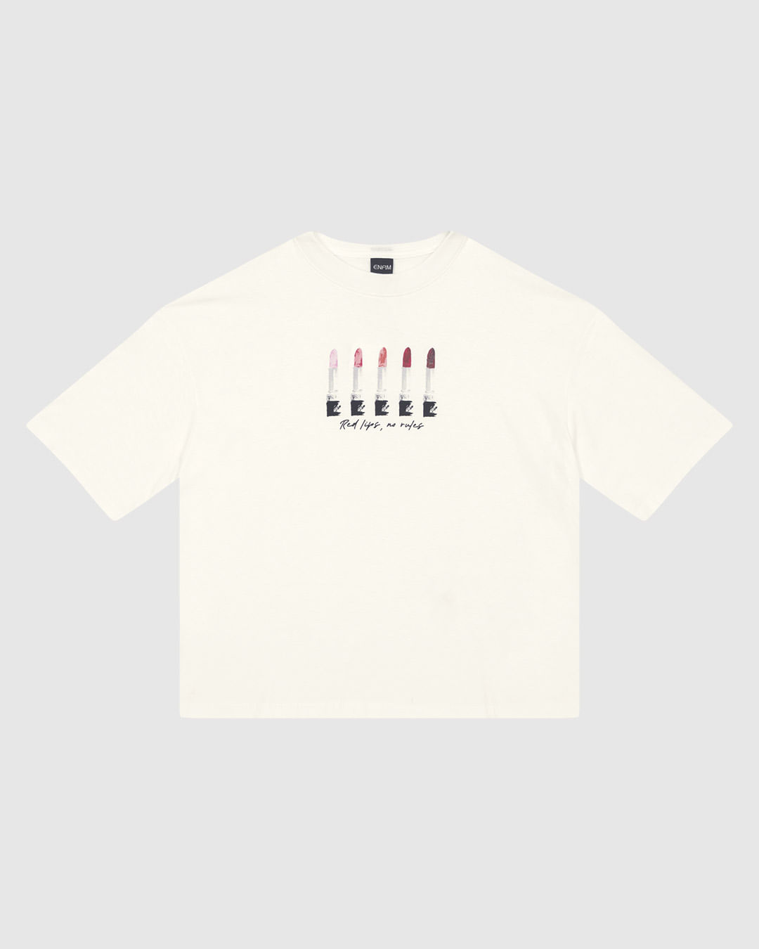 Camiseta Ampla Feminina Red Lips, No Rules Em Malha Algodão - ENFIM