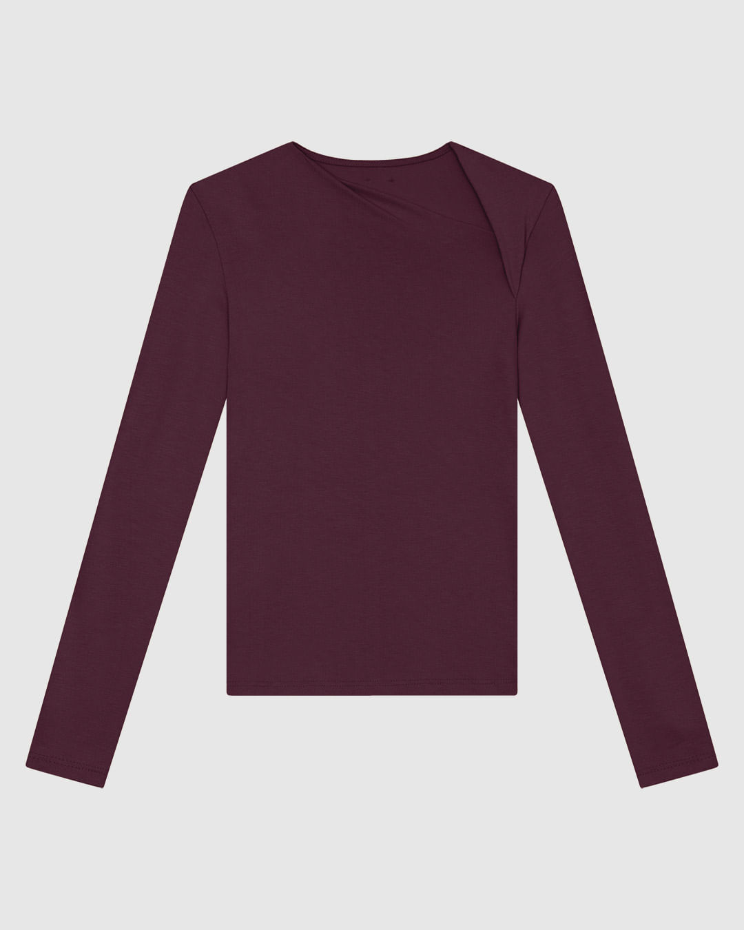 Blusa Feminina Justa Manga Longa Fenda No Ombro Em Viscose Stretch - ENFIM