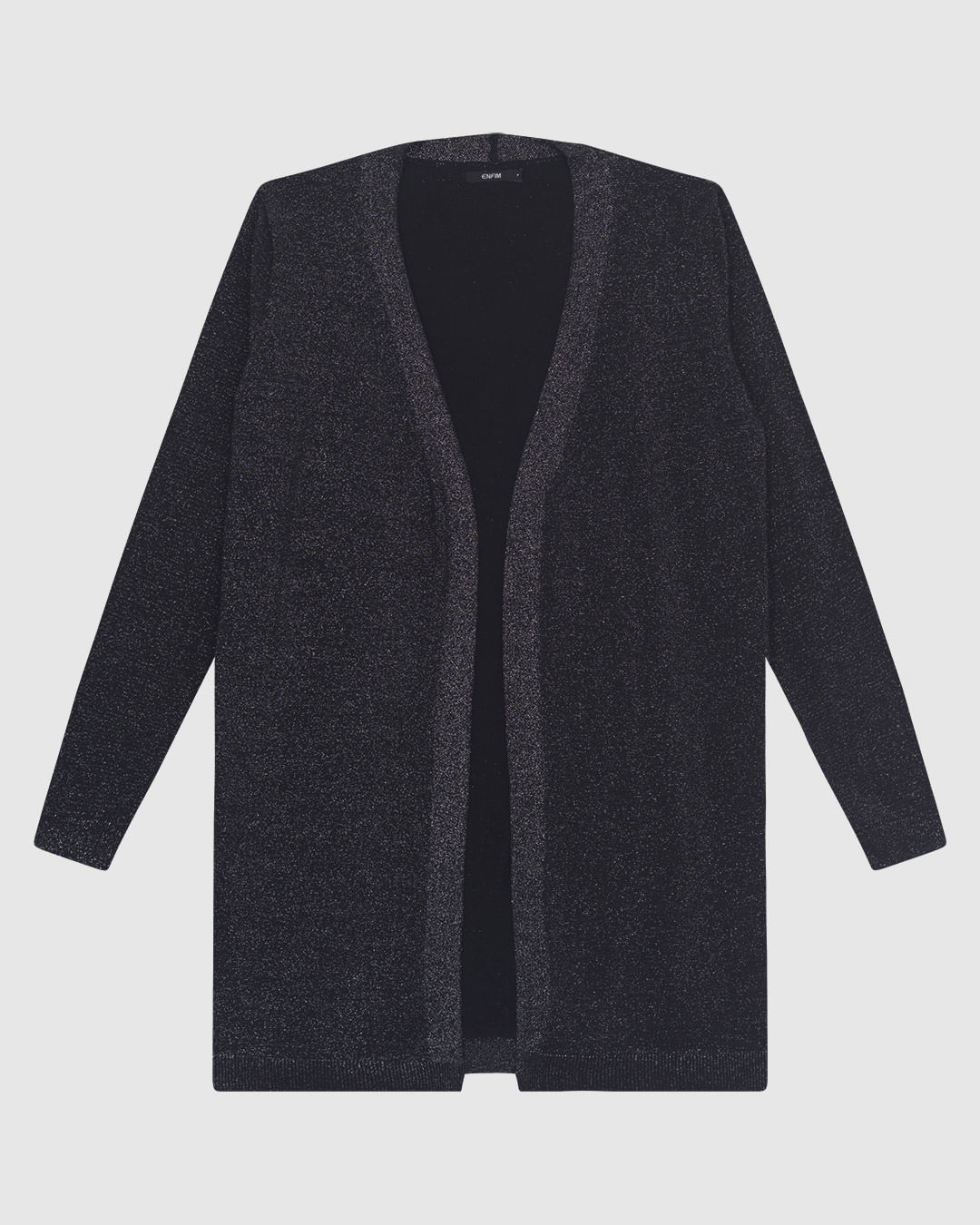 Cardigan Alongado Feminino Manga Longa Em Tricô Lurex - ENFIM