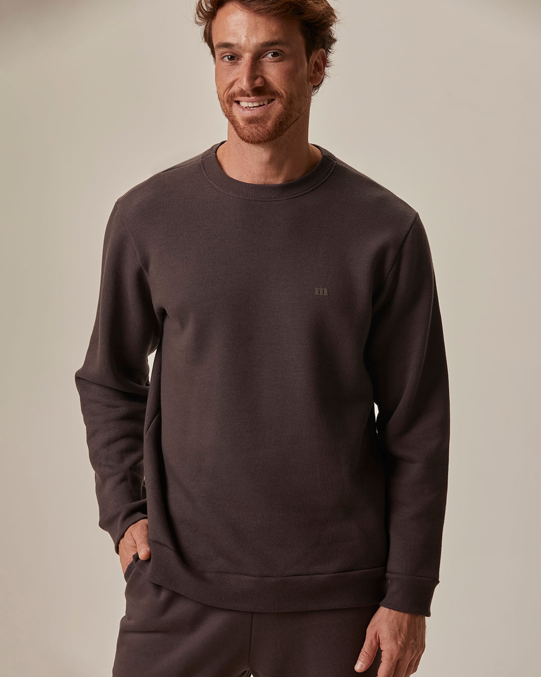 Blusão Masculino Regular Flanelado Em Moletom Do Abraço