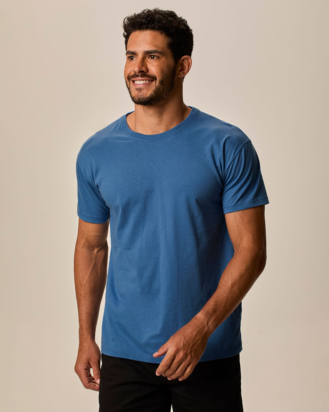Camiseta Original Masculina Decote Redondo Em Algodão - Azul - GG