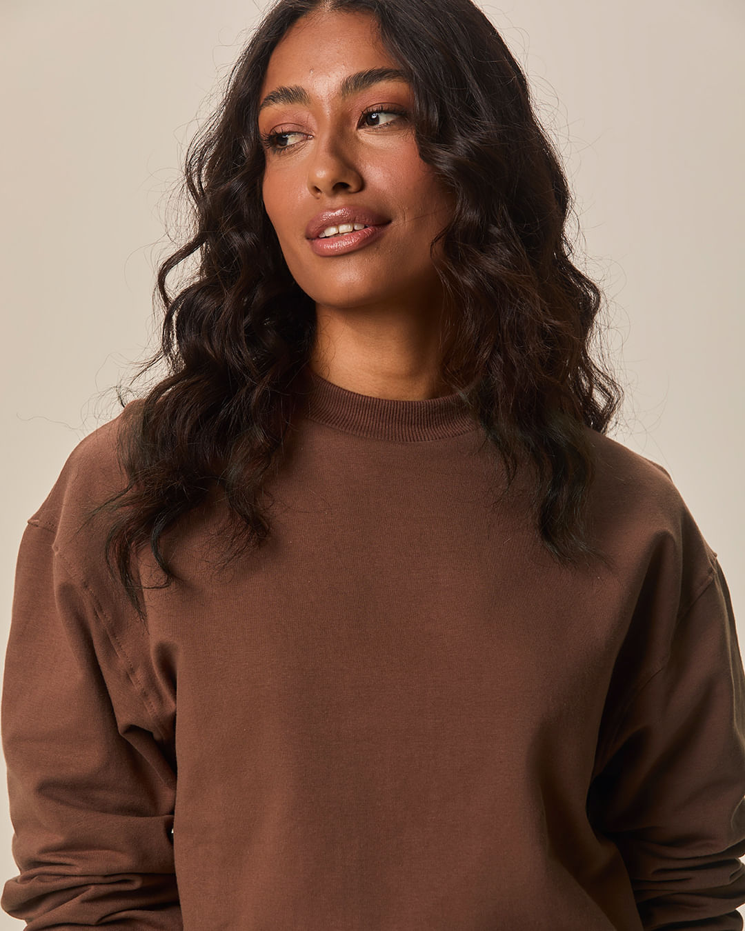 Blusão Básico Feminino Cropped Em Moletom Stretch Flanelado