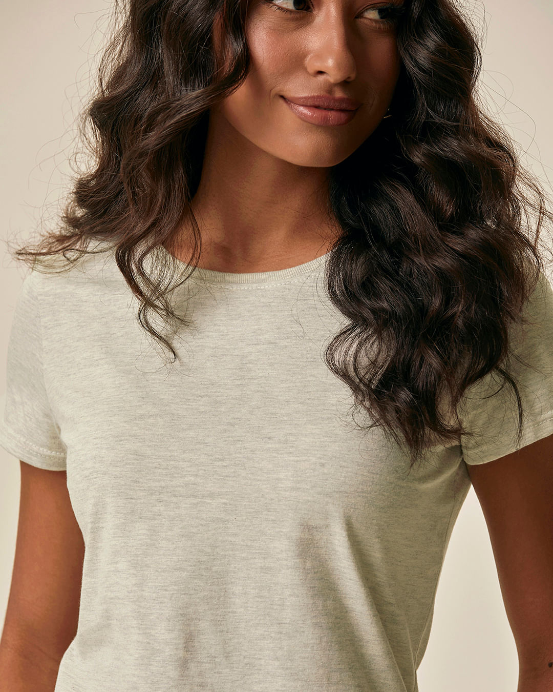 Blusa Básica Feminina Baby Look Em Algodão