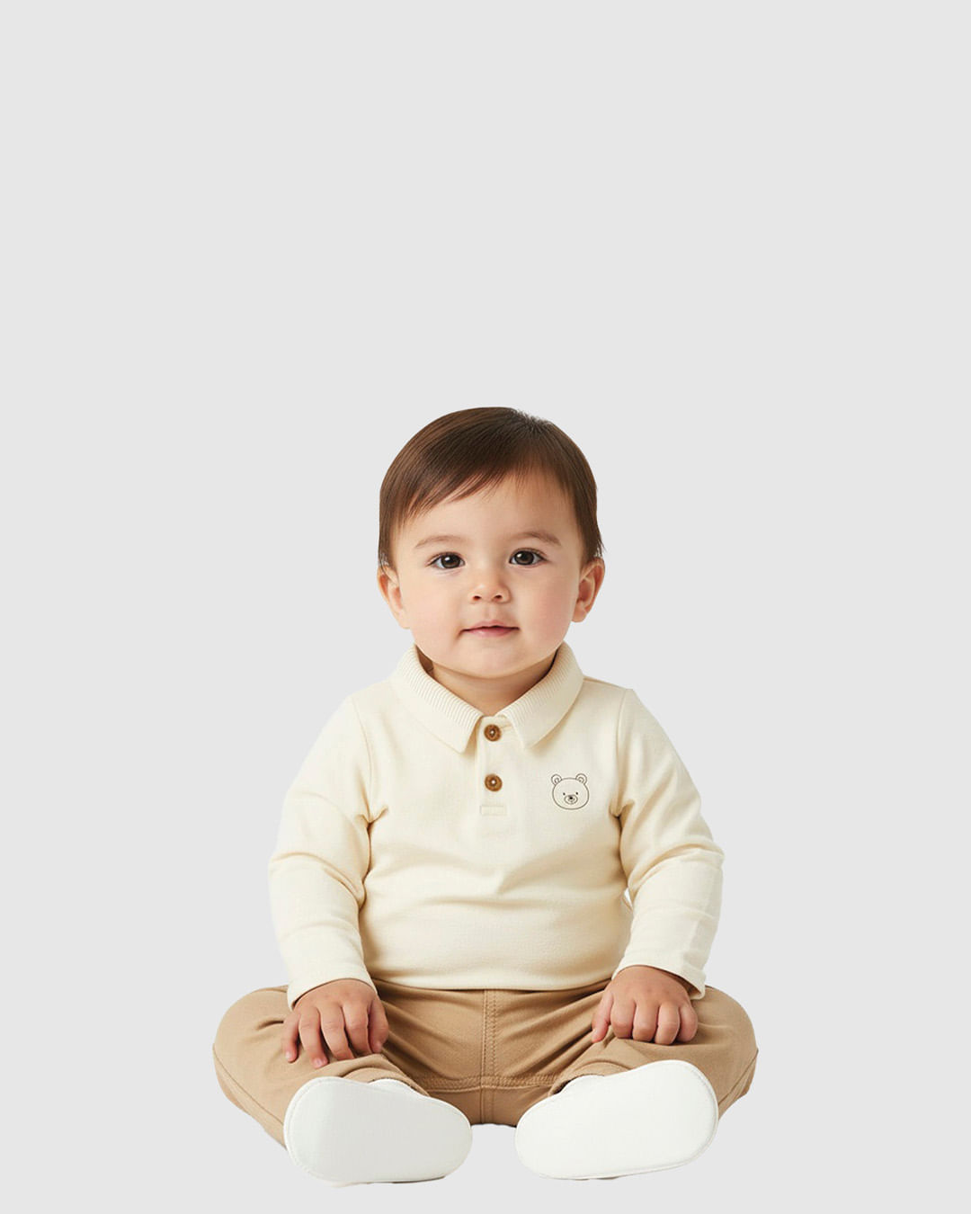 Body Polo Bebê Menino Peitilho E Manga Longa Em Algodão Malwee Kids