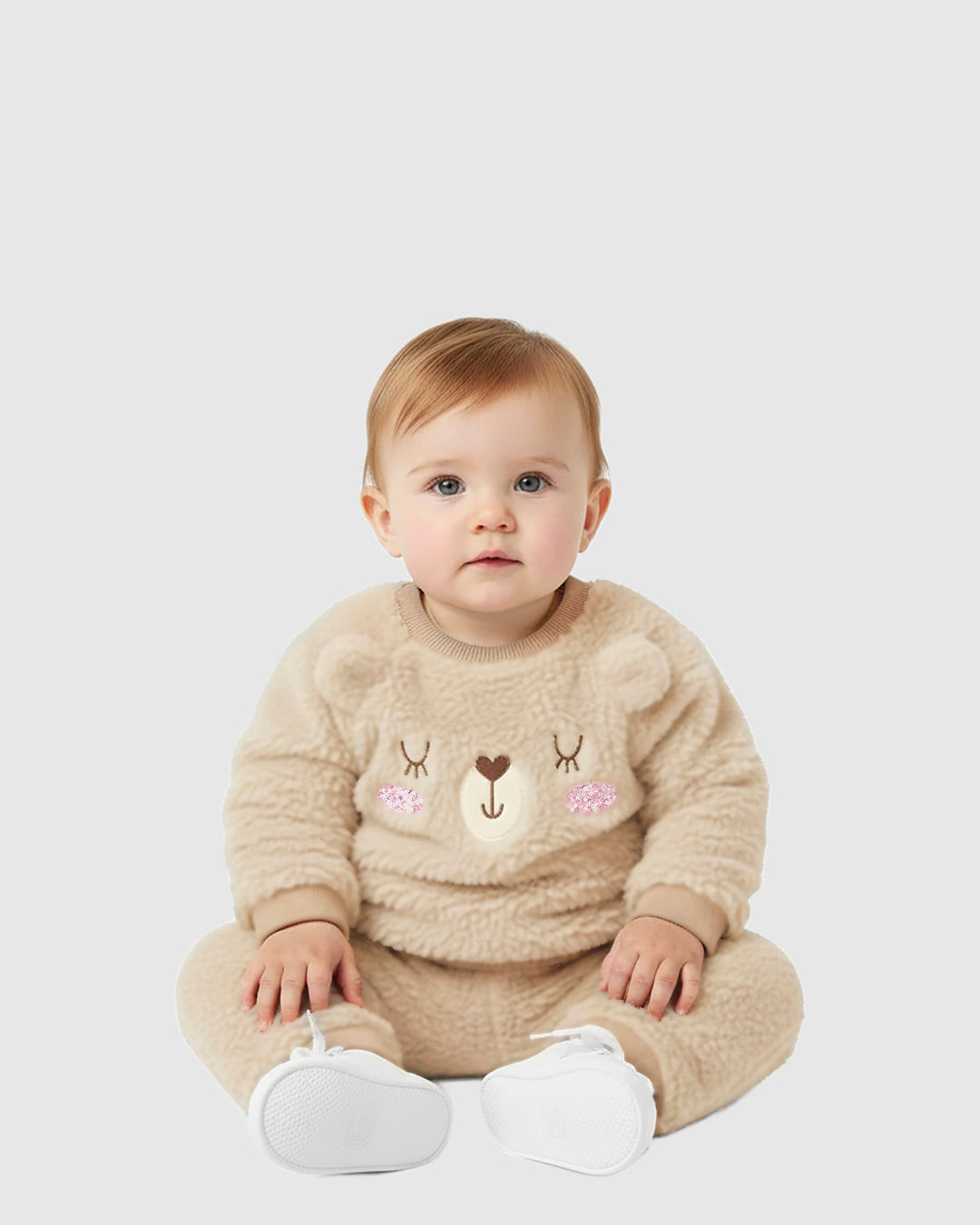 Conjunto Bebê Menina Bordado + Aplique Em Pelúcia Malwee Kids