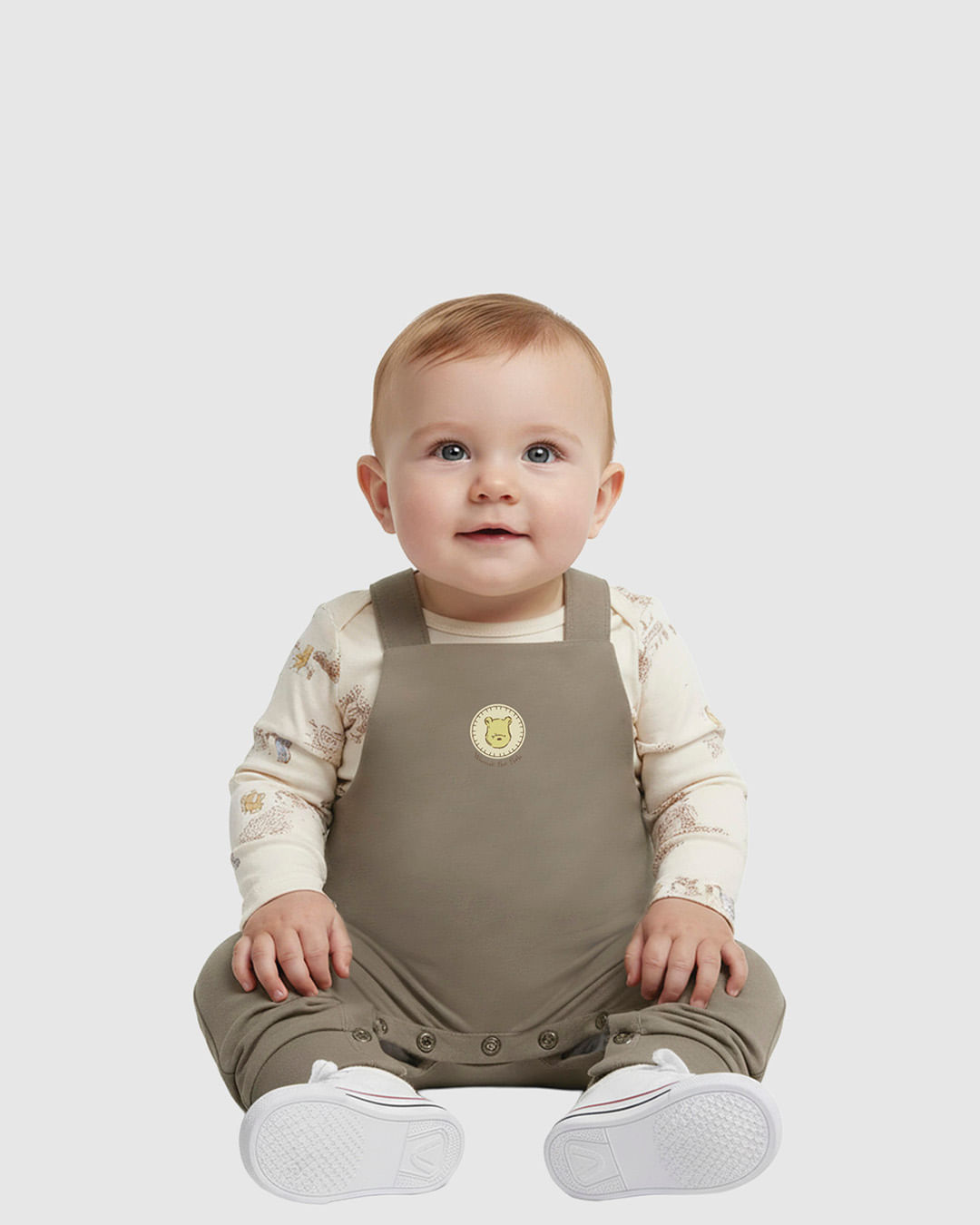 Conjunto Bebê Menino Body + Macacão Ursinho Pooh Disney Malwee Kids