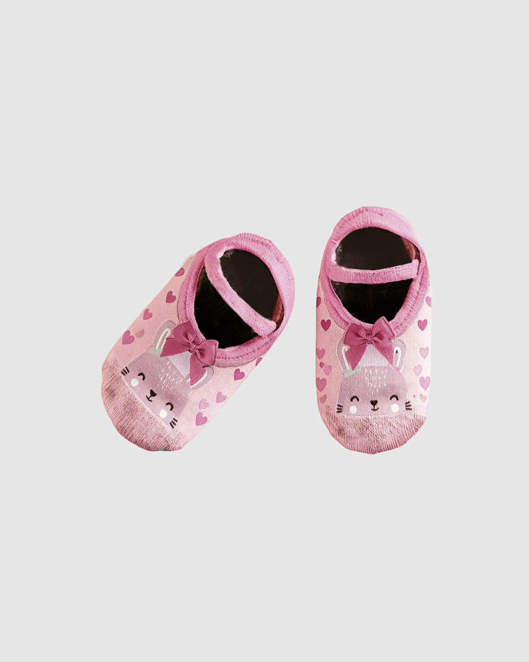 Meia Sapatilha Infantil Bebê Menina Estampa E Laço Decorativo Malwee Kids