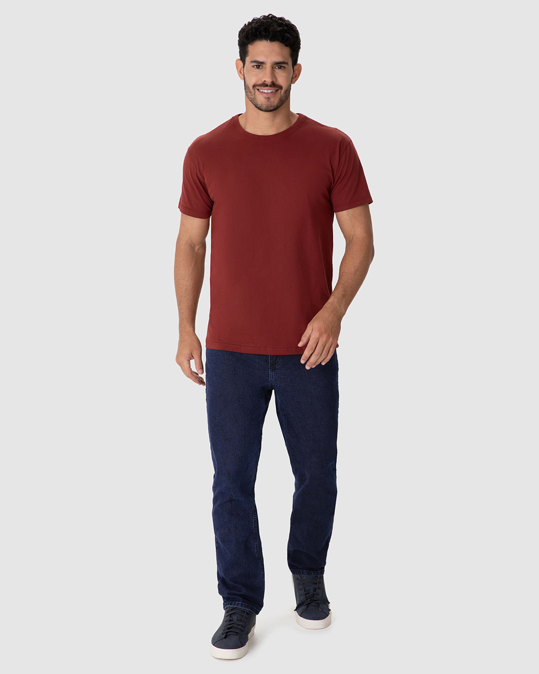 Calça Masculina Slim Bolso Funcional Em Jeans Com Elastano
