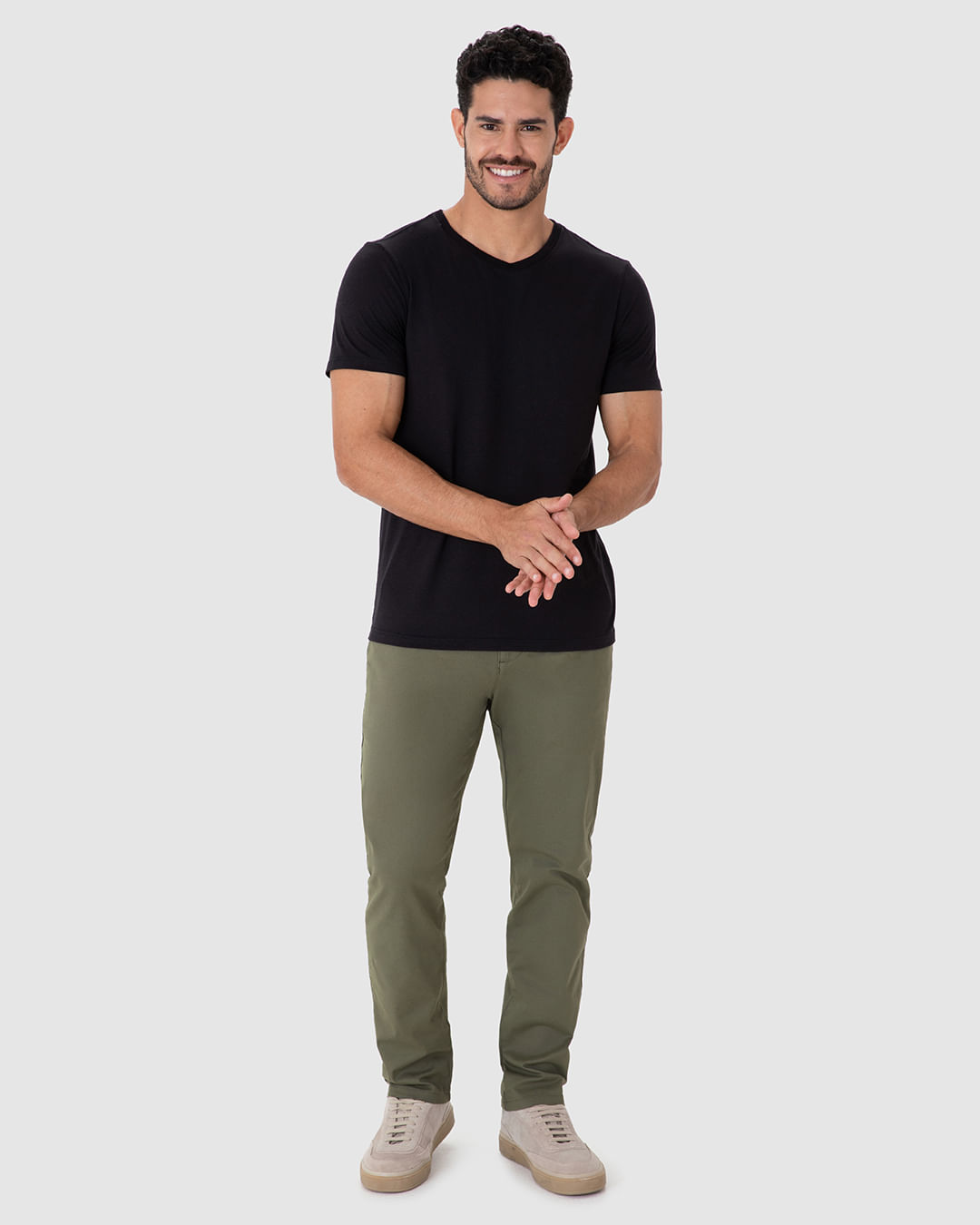 Calça Masculina Small Slim em Sarja com Elastano