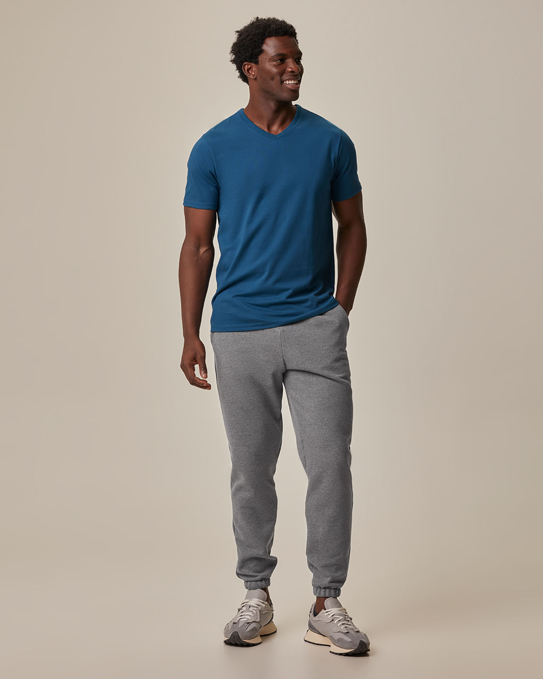 Calça Básica Masculina Jogger Bolso Faca Em Moletom Flanelado
