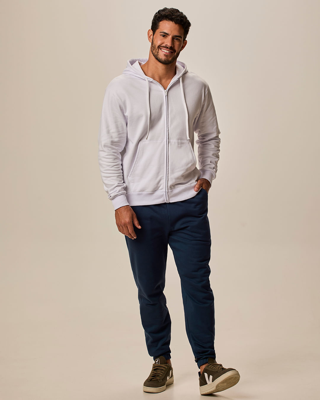 Calça Básica Masculina Jogger Bolso Faca Em Moletom Flanelado