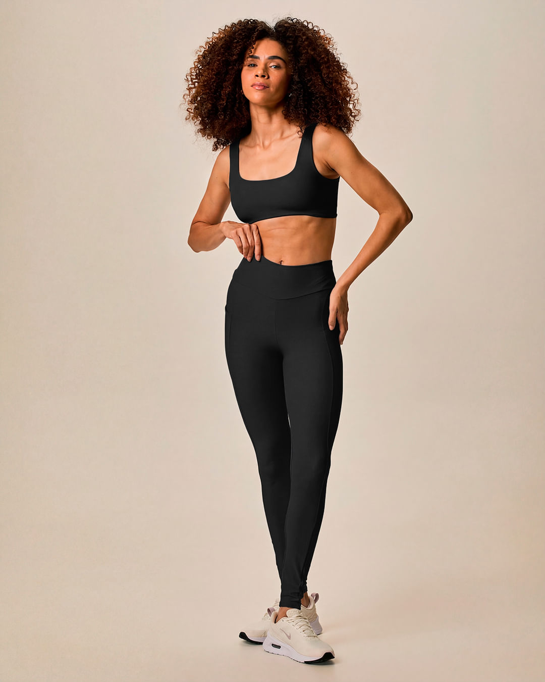 Calça Legging Esportiva Feminina Em Malha Poliamida Creponada Malwee Active