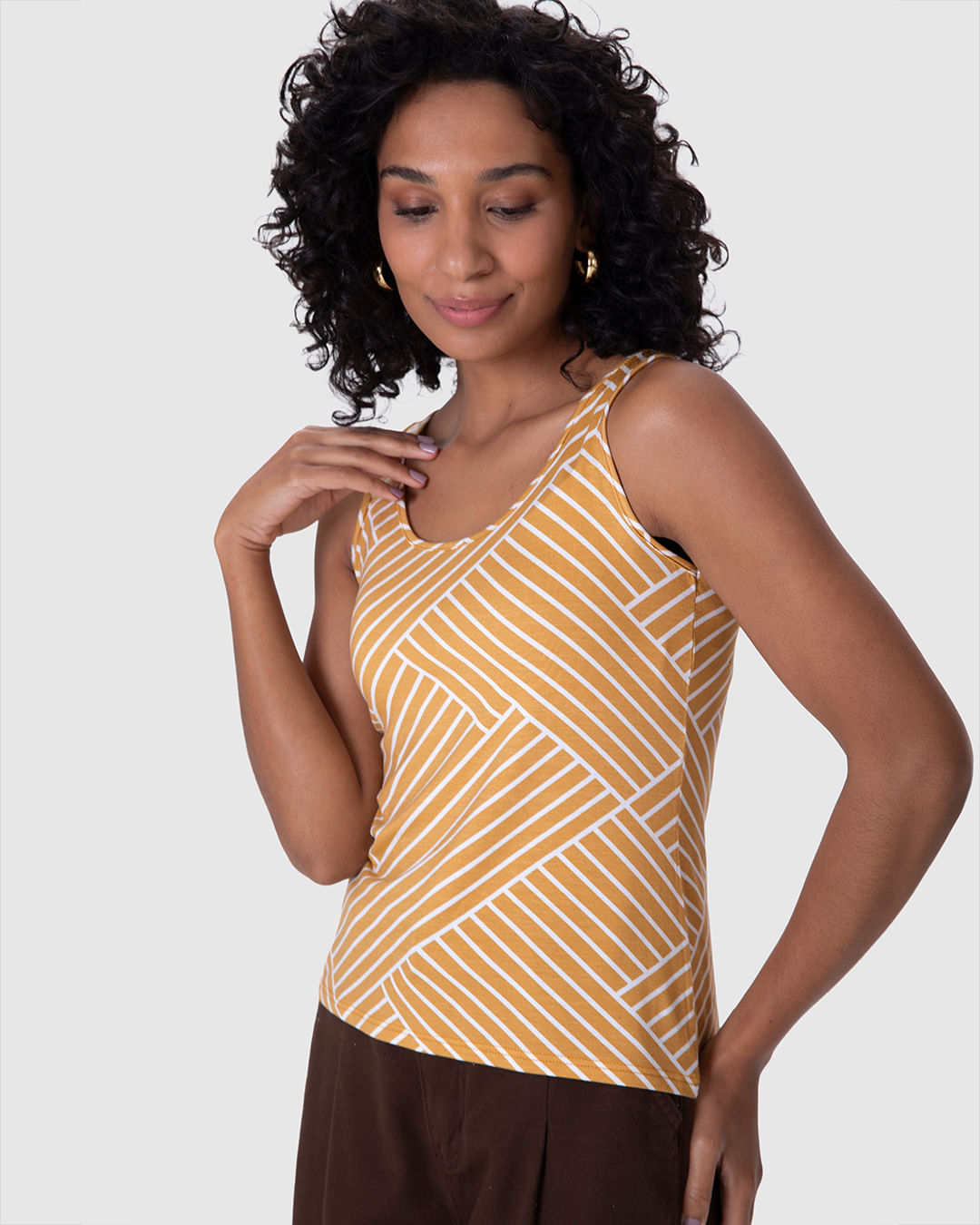 Regata Justa Feminina Estampa Digital Em Viscose Stretch