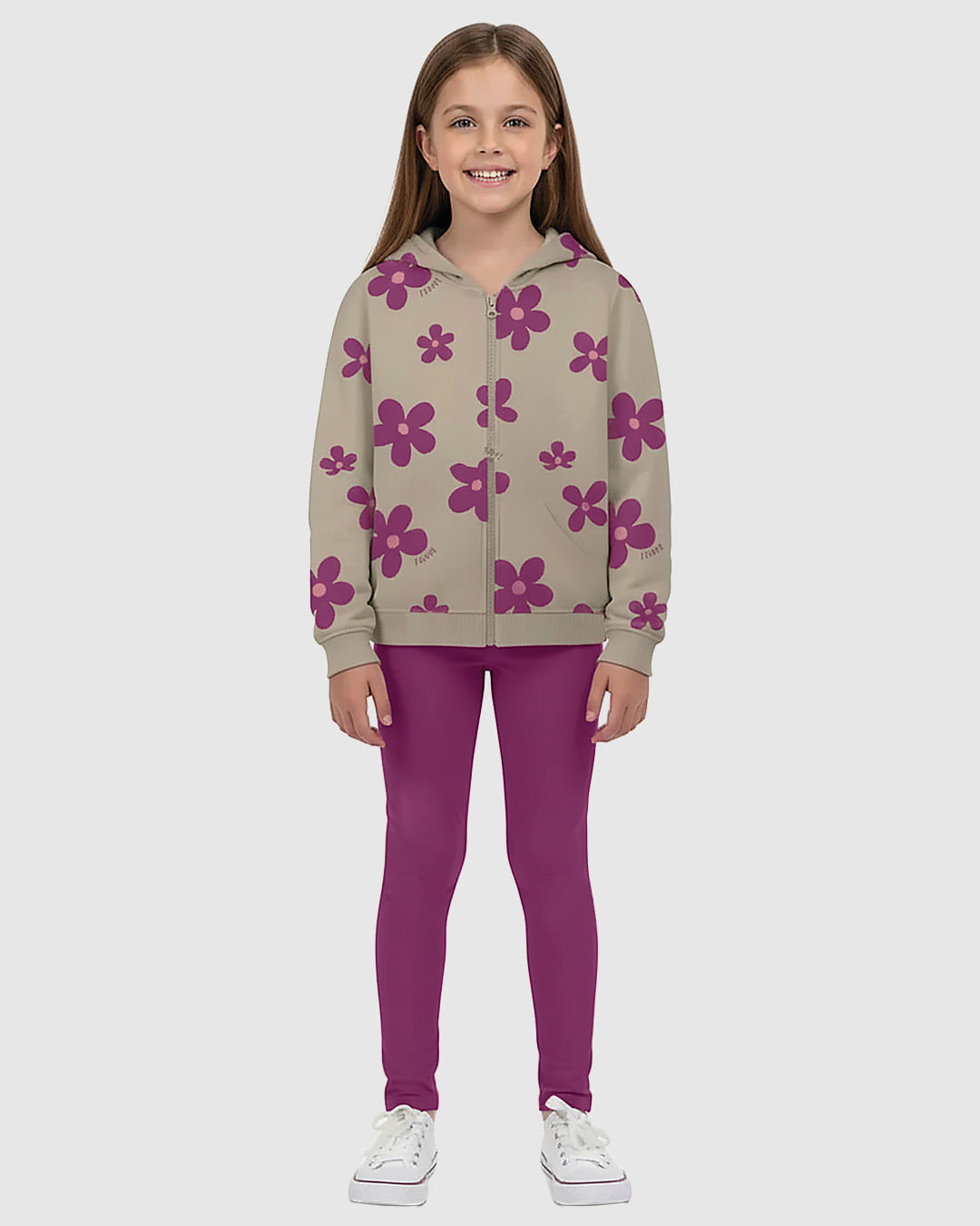 Conjunto Infantil Menina Jaqueta E Calça Legging Moletom Flanelado Malwee Kids