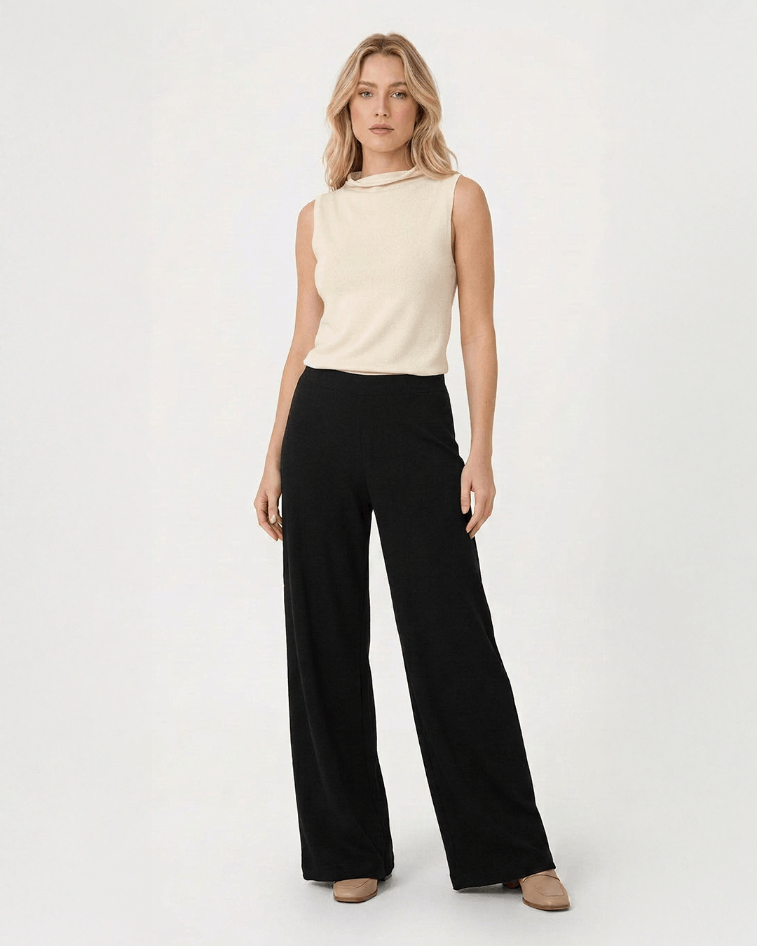 Calça Ampla Feminina Bolso Funcional Em Tricô Flanelado - ENFIM