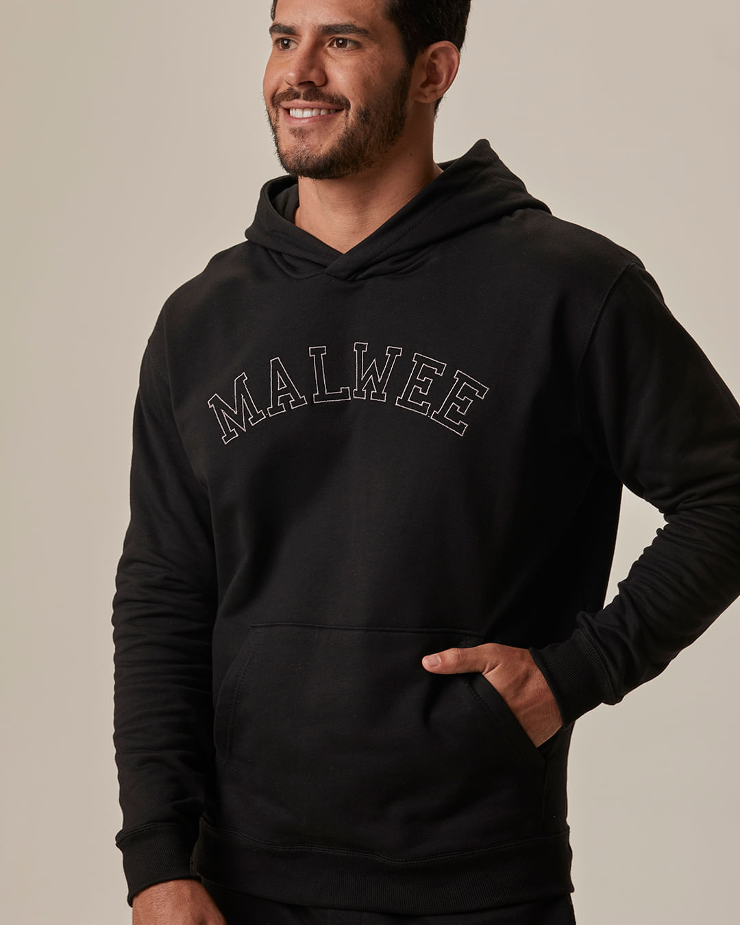 Blusão Masculino Regular Bordado Frontal Malwee Em Moletom Flanelado