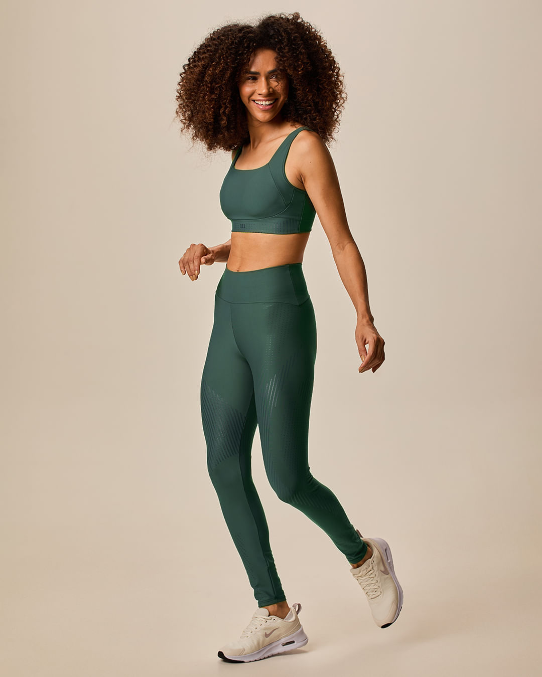Calça Legging Esportiva Feminina Estampa Efeito PU Malha Dry Malwee Active