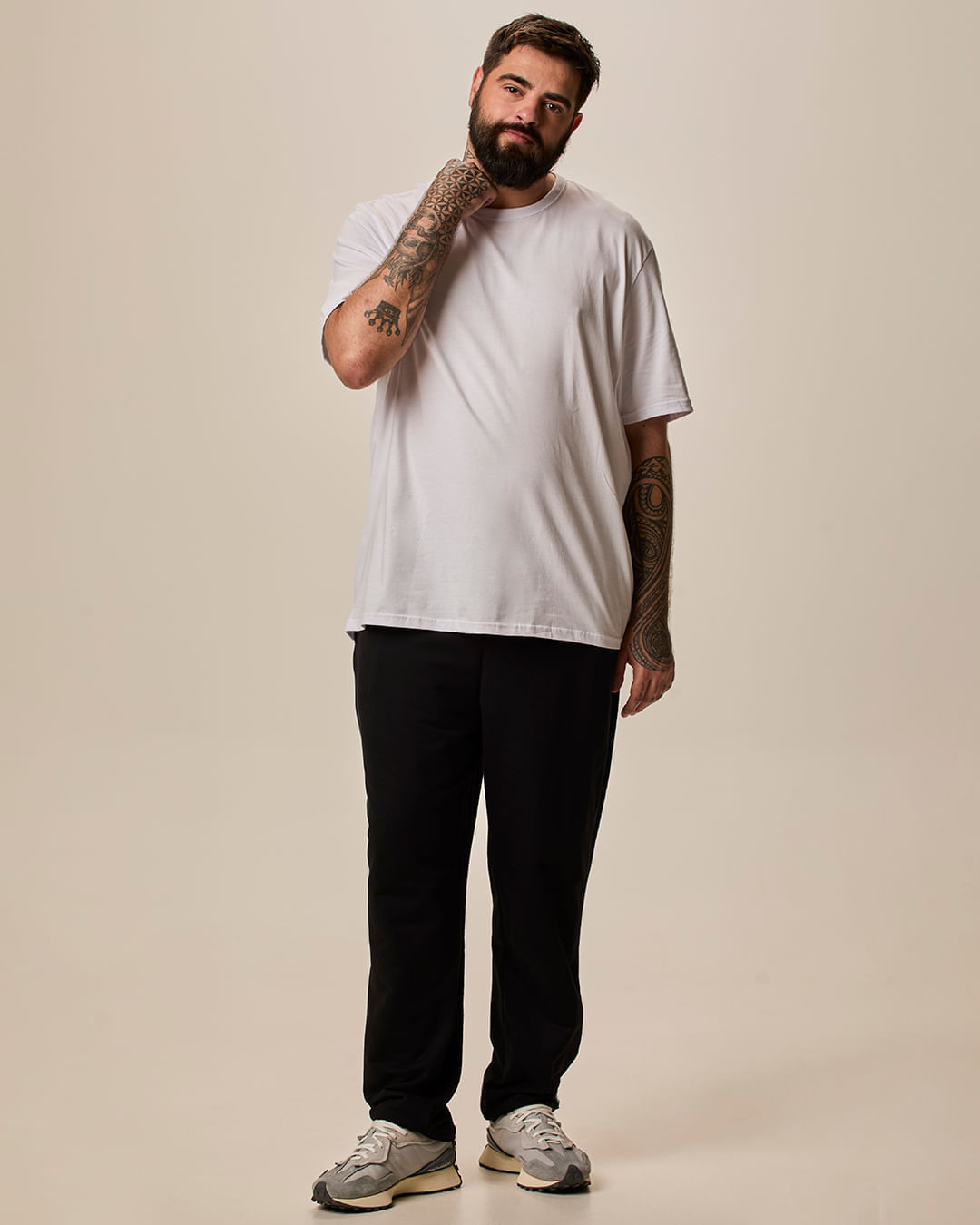 Calça Básica Masculina Plus Size Reta Cadarço Funcional Interno Em Moletom