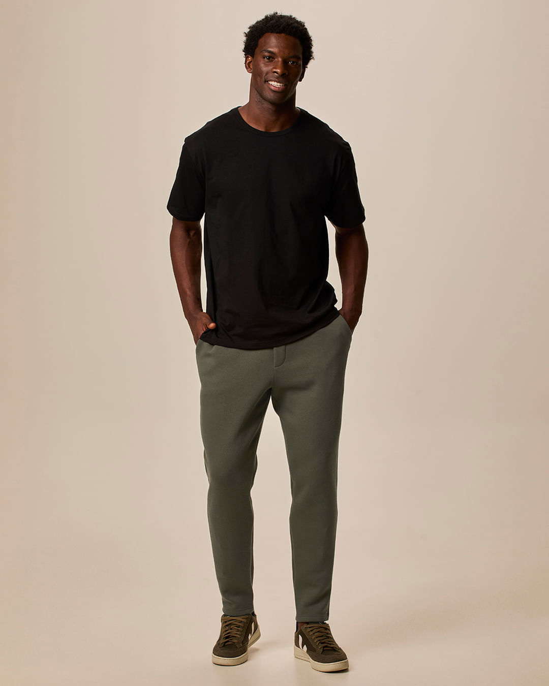Calça Masculina Slim Cadarço Interno Em Moletom Do Abraço