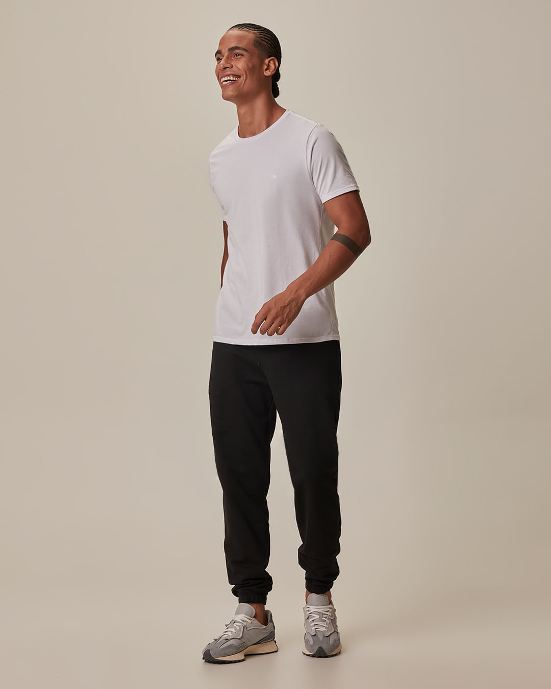 Calça Básica Masculina Jogger Bolso Faca Em Moletom Flanelado - Preto - GG