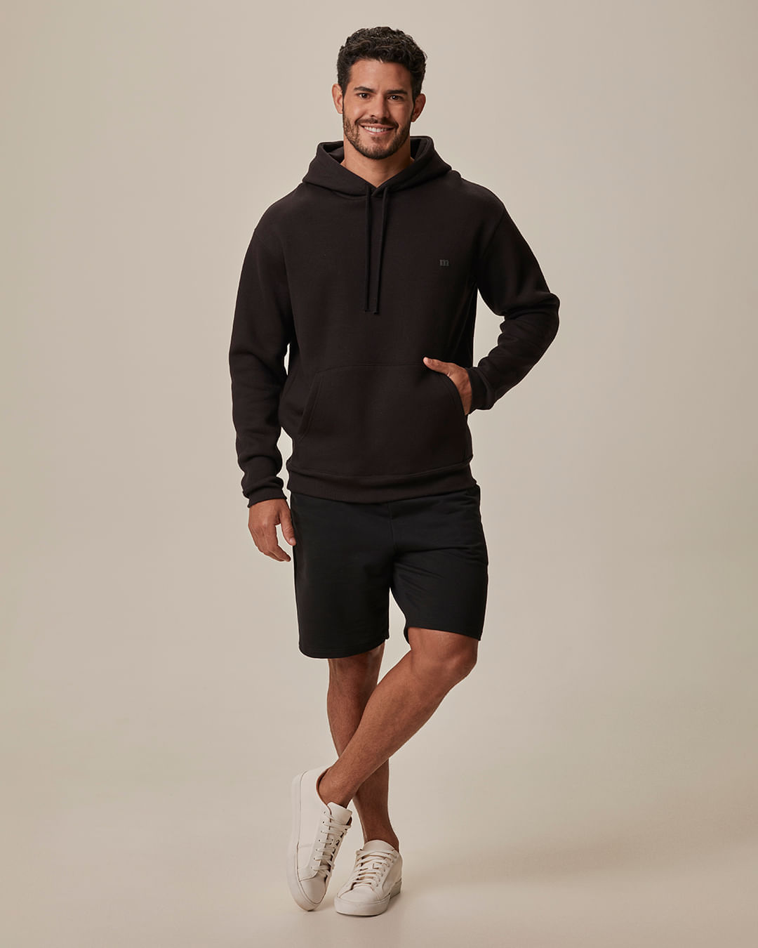 Blusão Masculino Regular Com Capuz Em Moletom Do Abraço