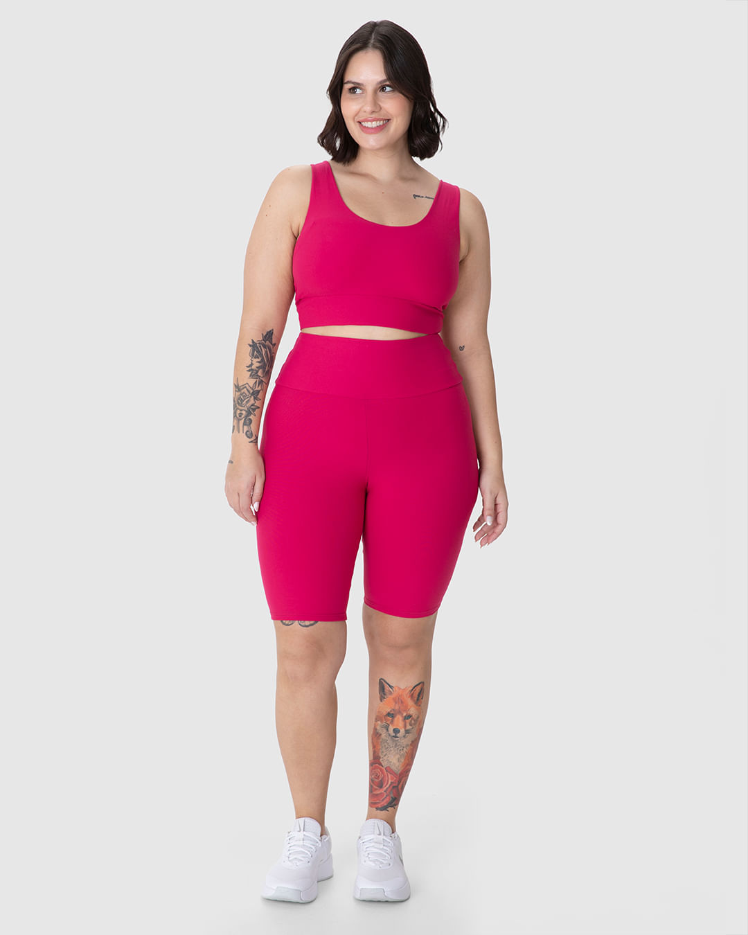 Bermuda Feminina Plus Size Esportiva Em Malha Com Proteção UV50+ Malwee Active