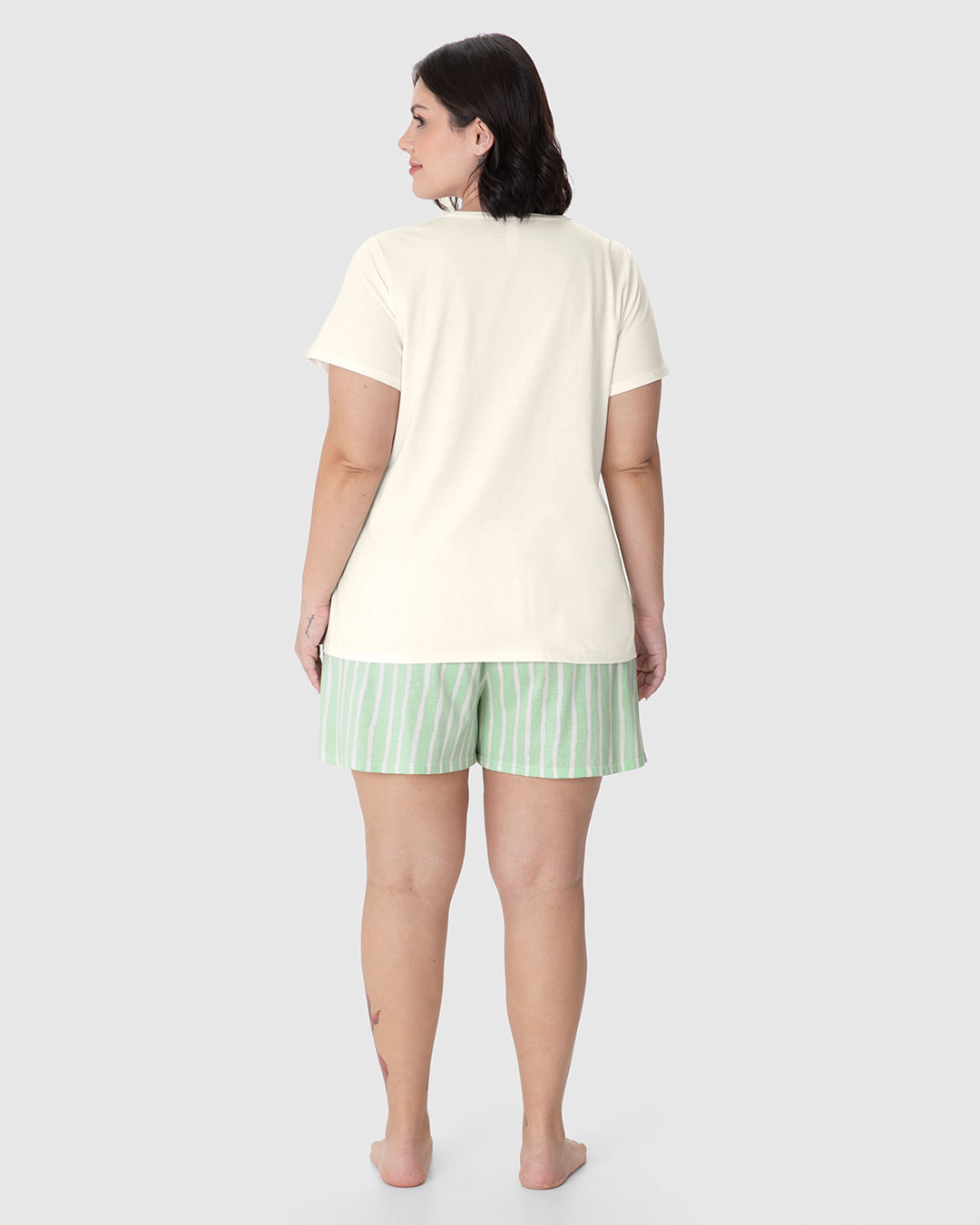 Pijama Curto Feminino Plus Size Cheers Salud Em Malha Algodão — foto 3