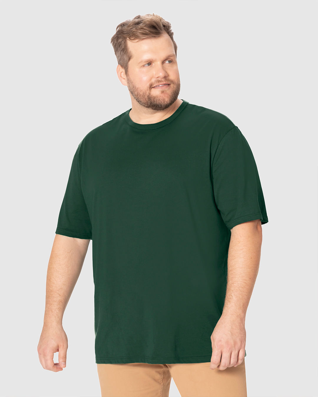 Camiseta Essencial Masculina Plus Size Etiqueta Estampada Em Algodão