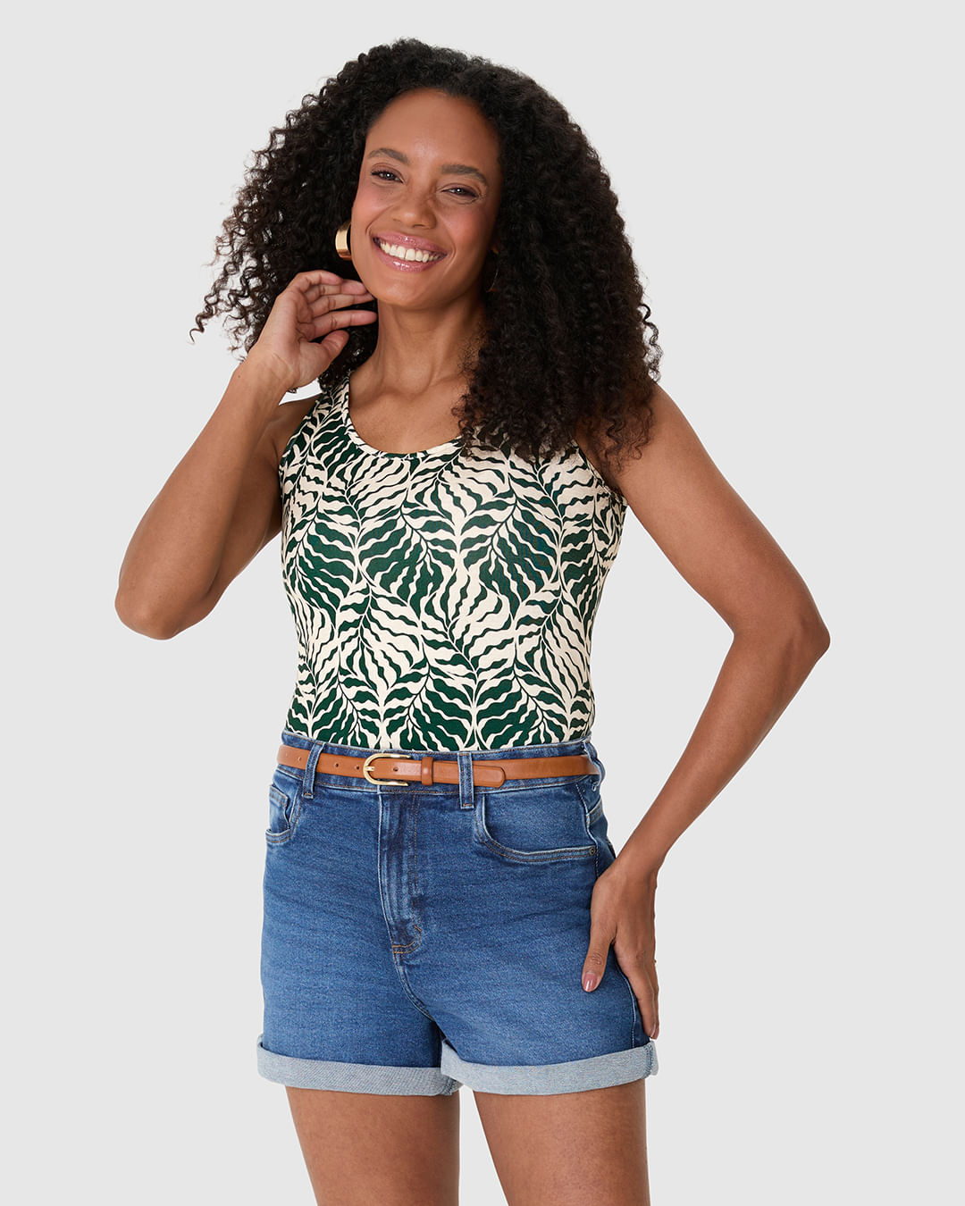 Regata Justa Feminina Estampa Digital Em Viscose Stretch