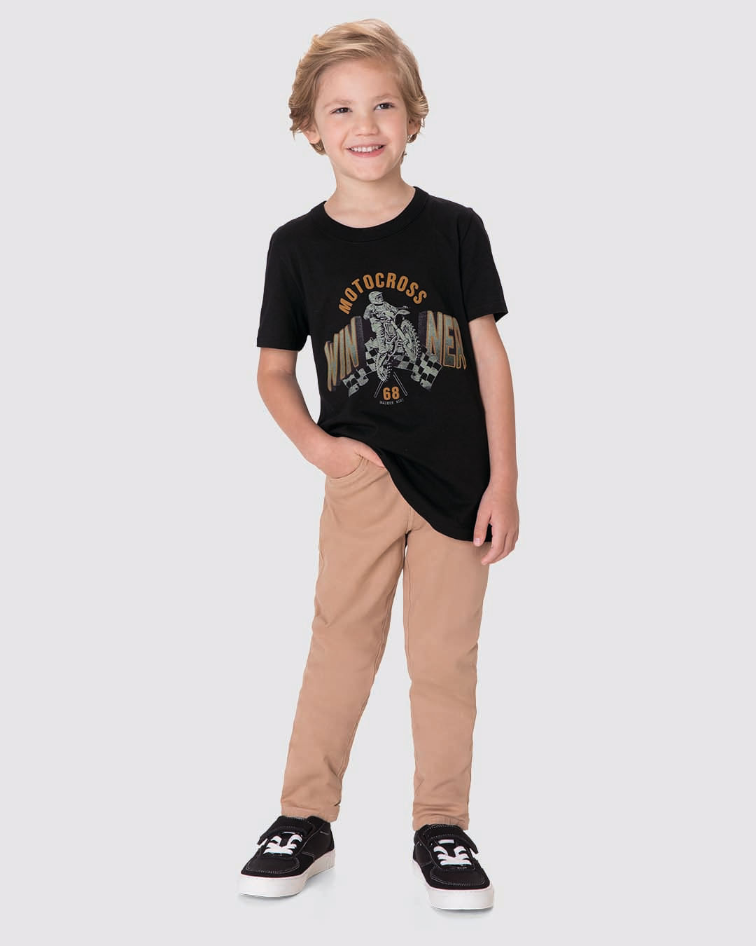 Camiseta Infantil Menino Estamp Com Puff Em Algodão Malwee Kids