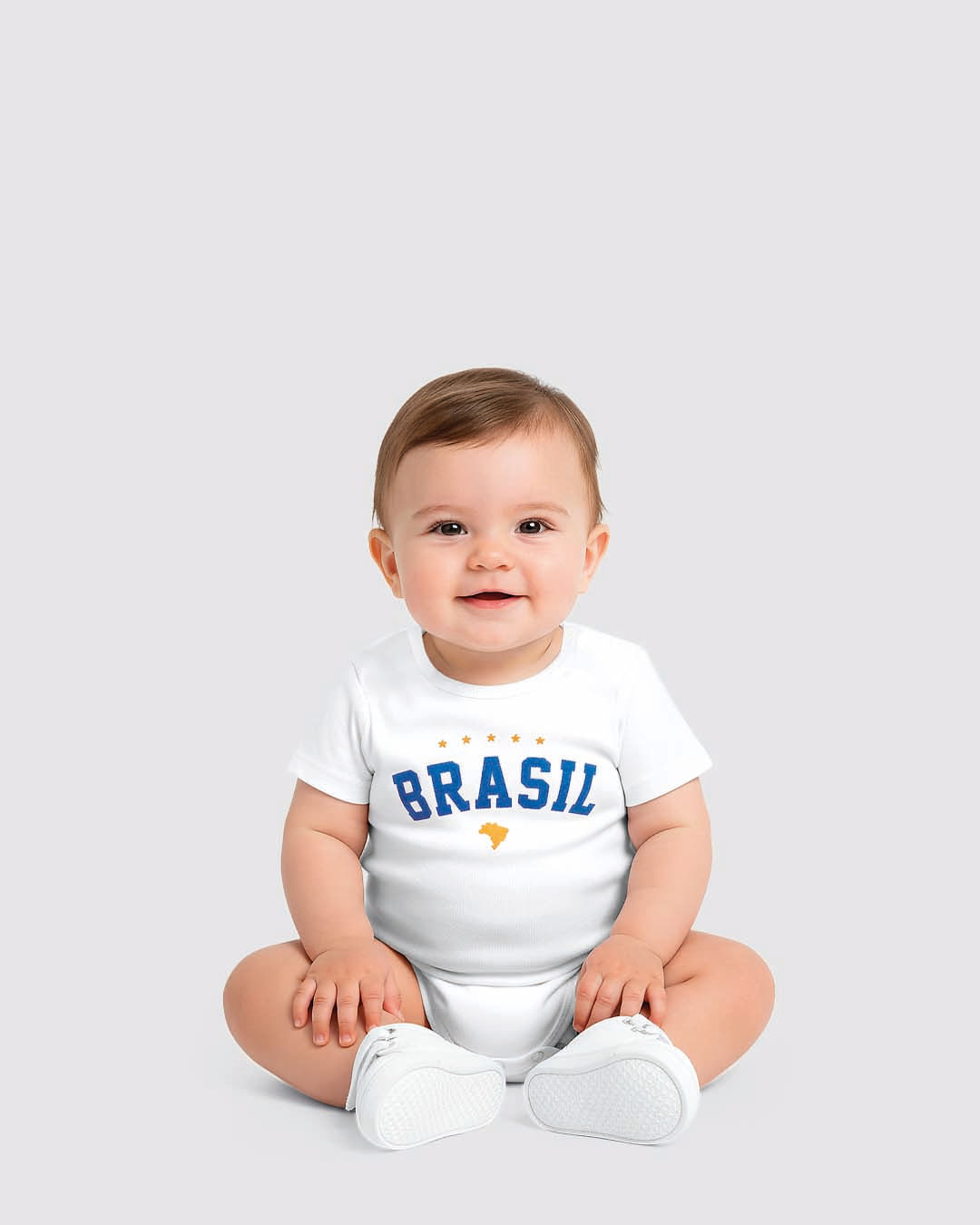 Body Bebê Unissex Estampa Especial Esportiva Brasil Em Algodão Malwee Kids