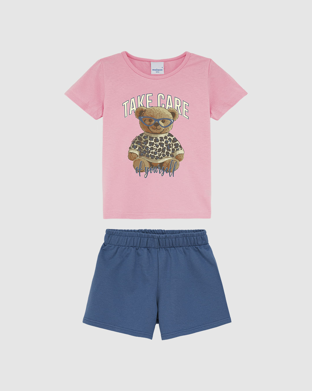 Conjunto Infantil Menina Take Care Of Yourself Blusa E Shorts Malwee Kids