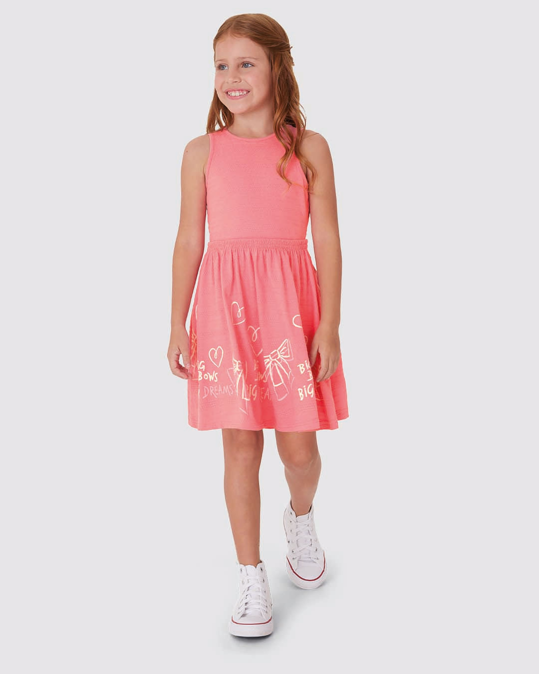 Vestido Infantil Big Bows Big Dreams Em Malha Texturizada Malwee Kids