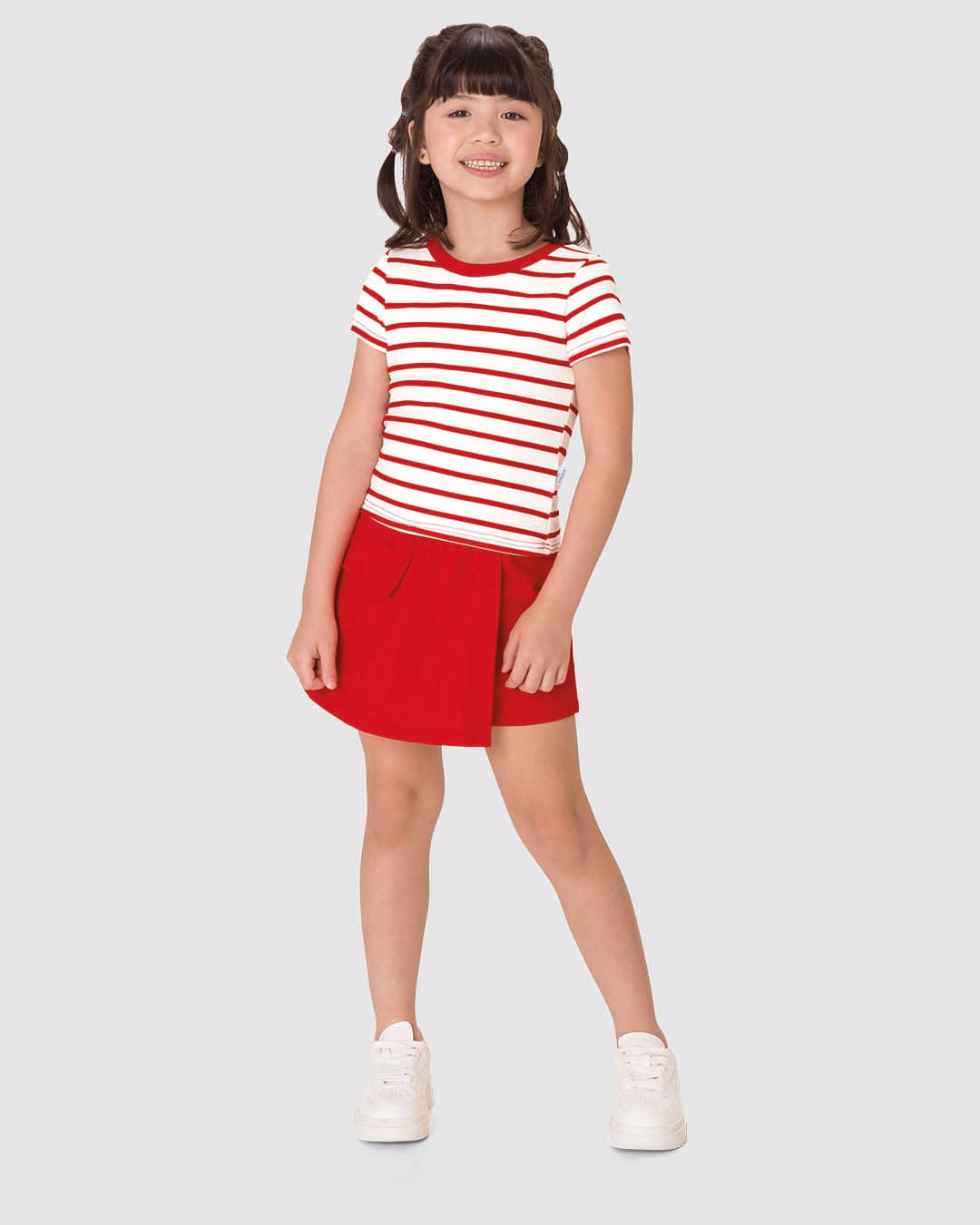 Conjunto Infantil Menina Blusa Listrada Ribana E Shorts Saia Malwee Kids