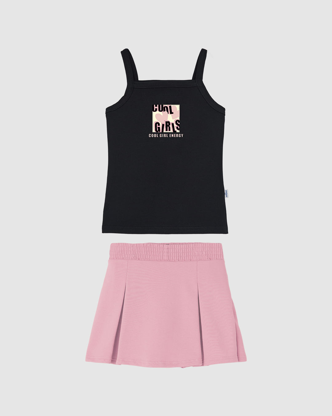 Conjunto Infantil Menina Regata Cool Girl Energy E Shorts Saia Malwee Kids
