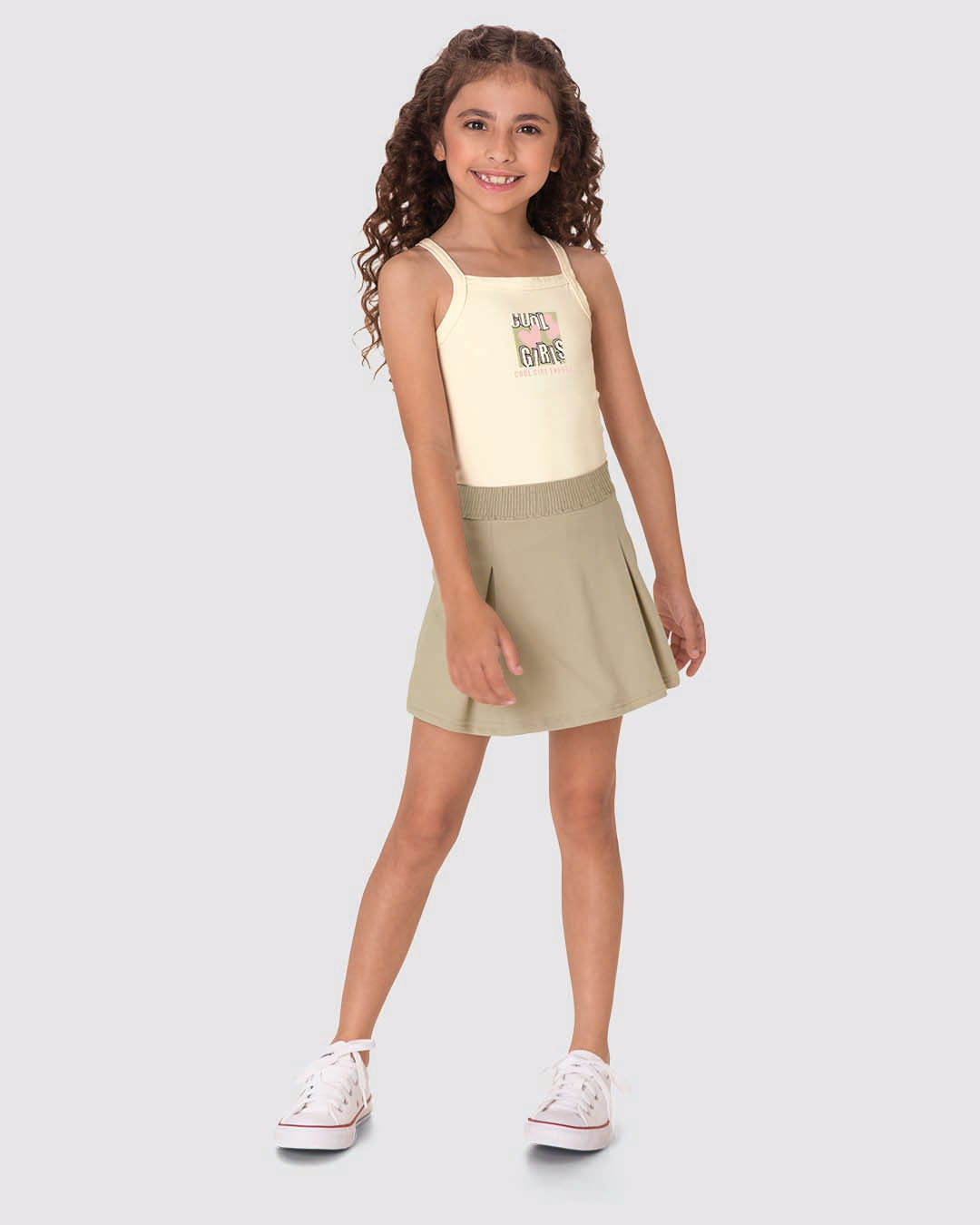 Conjunto Infantil Menina Regata Cool Girl Energy E Shorts Saia Malwee Kids