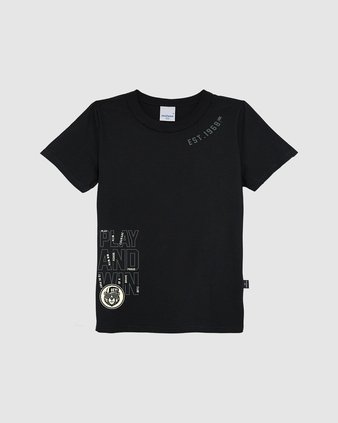 Camiseta Infantil Menino Play And Win Em Algodão Malwee Kids - Preto - 8