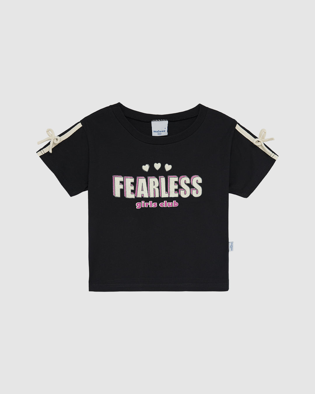 Blusa Infantil Menina Box Aplique Com Laço No Ombro Em Algodão Malwee Kids