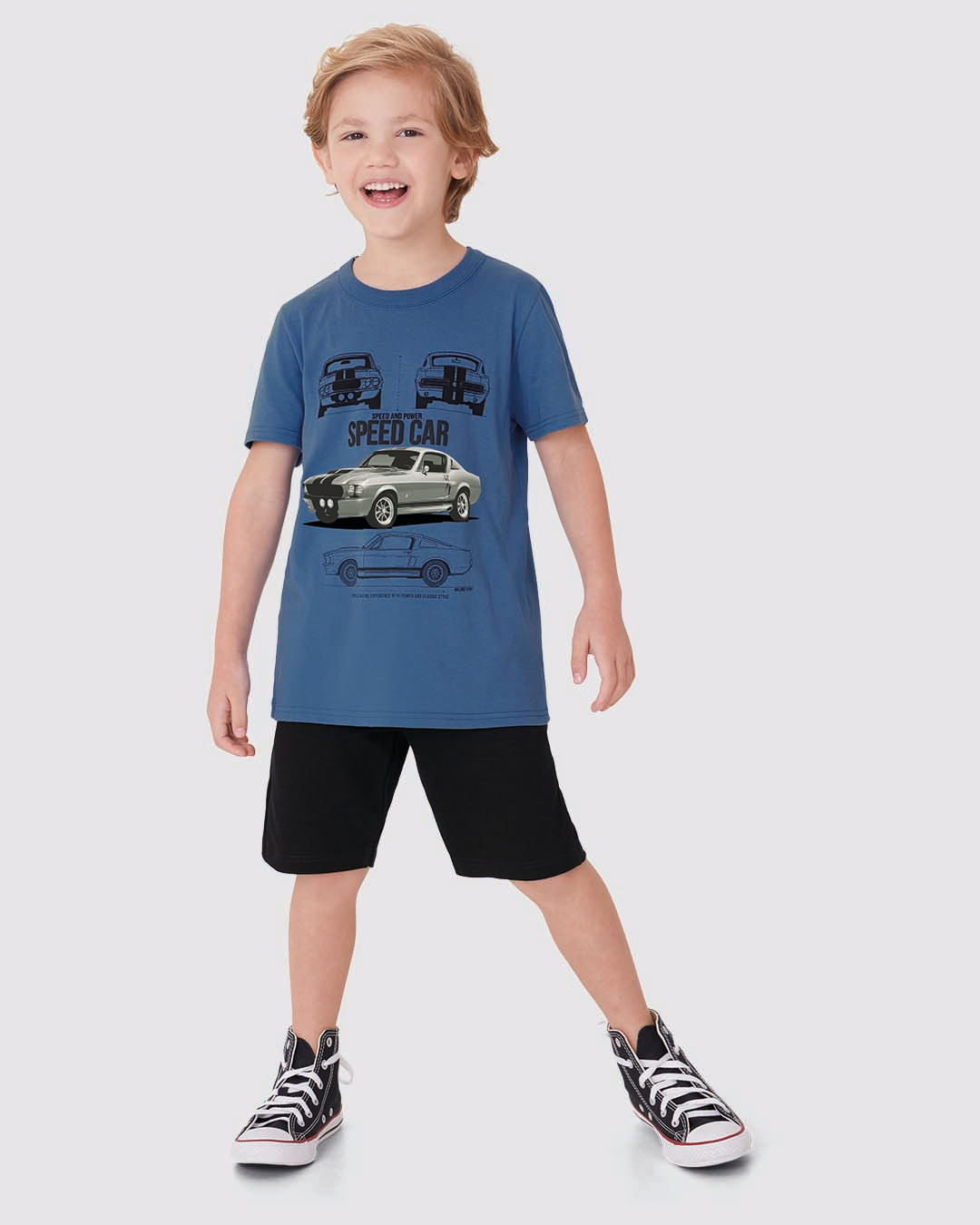 Conjunto Infantil Menino Bermuda Cós Elástico Em Moletinho Malwee Kids