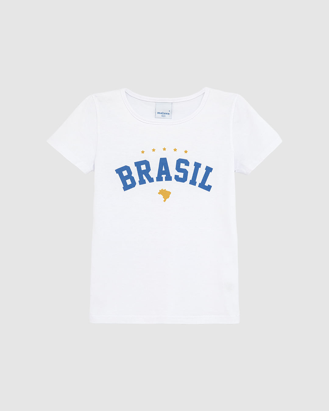 Blusa Infantil Menina Estampa Esportiva Brasil Em Algodão Malwee Kids