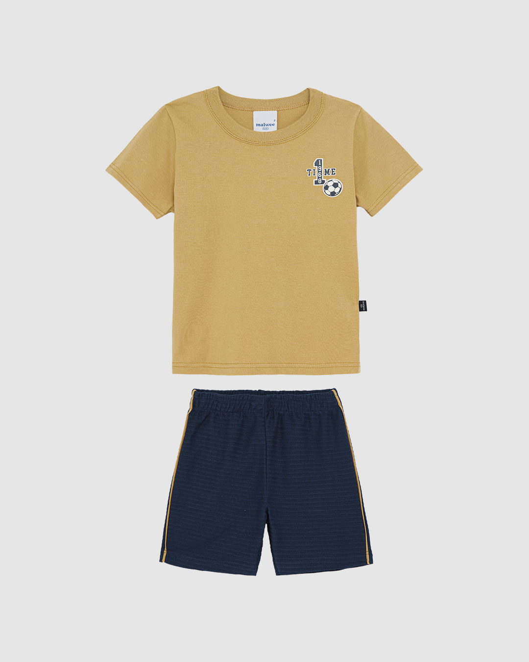 Conjunto Infantil Menino Camiseta 1968 Time Em Algodão E Bermuda Malwee Kids
