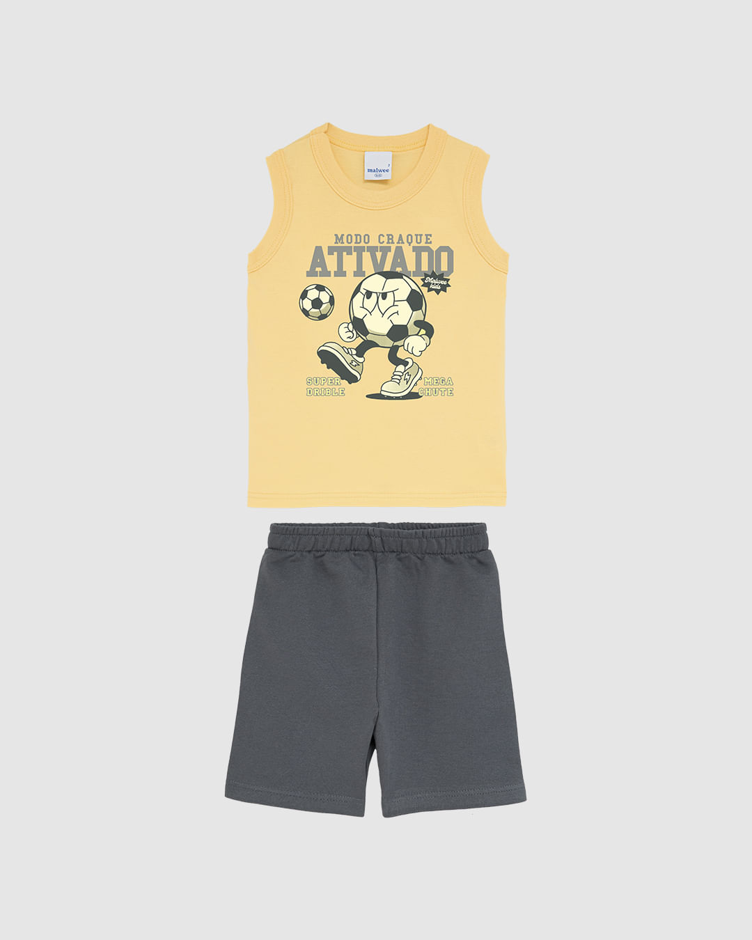 Conjunto Infantil Menino Modo Craque Ativado Em Algodão Malwee Kids