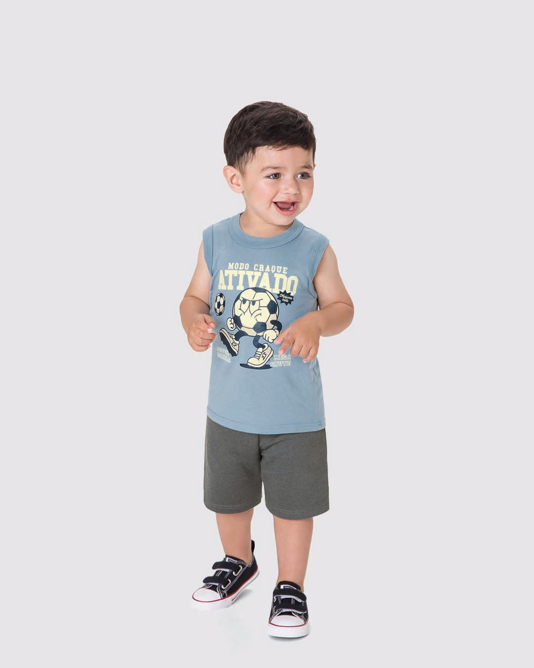 Conjunto Infantil Menino Modo Craque Ativado Em Algodão Malwee Kids