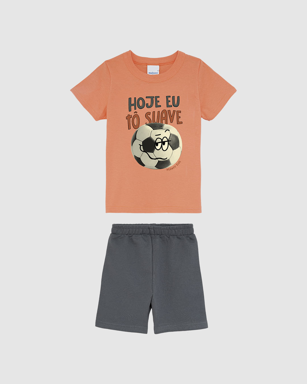 Conjunto Infantil Menino Camiseta Hoje Eu Tô Suave Em Algodão Malwee Kids