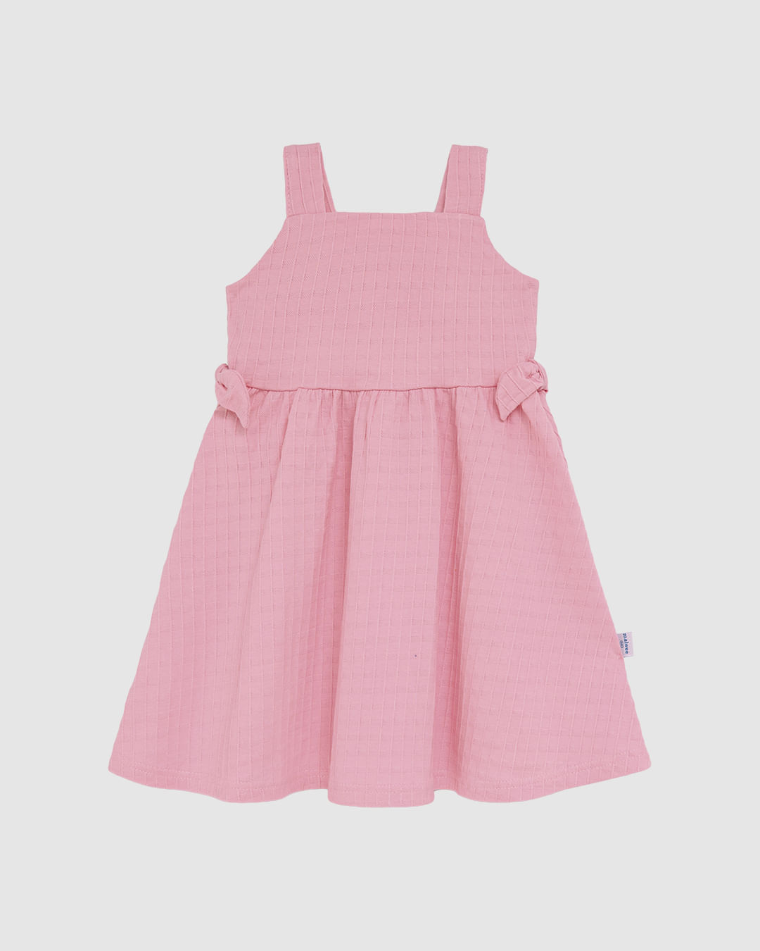 Vestido Infantil Decote Reto Aplique Laço Em Malha Texturizada Malwee Kids